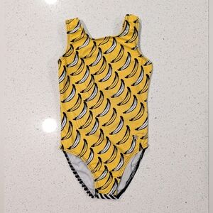 Destira Gymnastics Dance Leotard CXS Child Extra Small BANANAS STRIPES Open Back